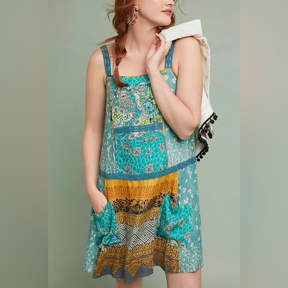 Tiny by Anthropologie | Boho Patchwork Flowy Mini… - image 3